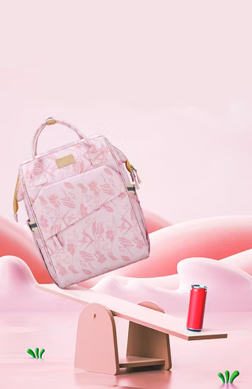 Mochila portátil elegante e personalizada para mamãe Bolsa para fraldas