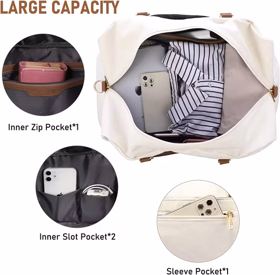 Bolsa de viagem para homens Carryall Weekender Duffle Tote Bag Tamanho grande para mulheres Carryon Weekend Overnight com armazenamento de sapatos e bolsa de higiene